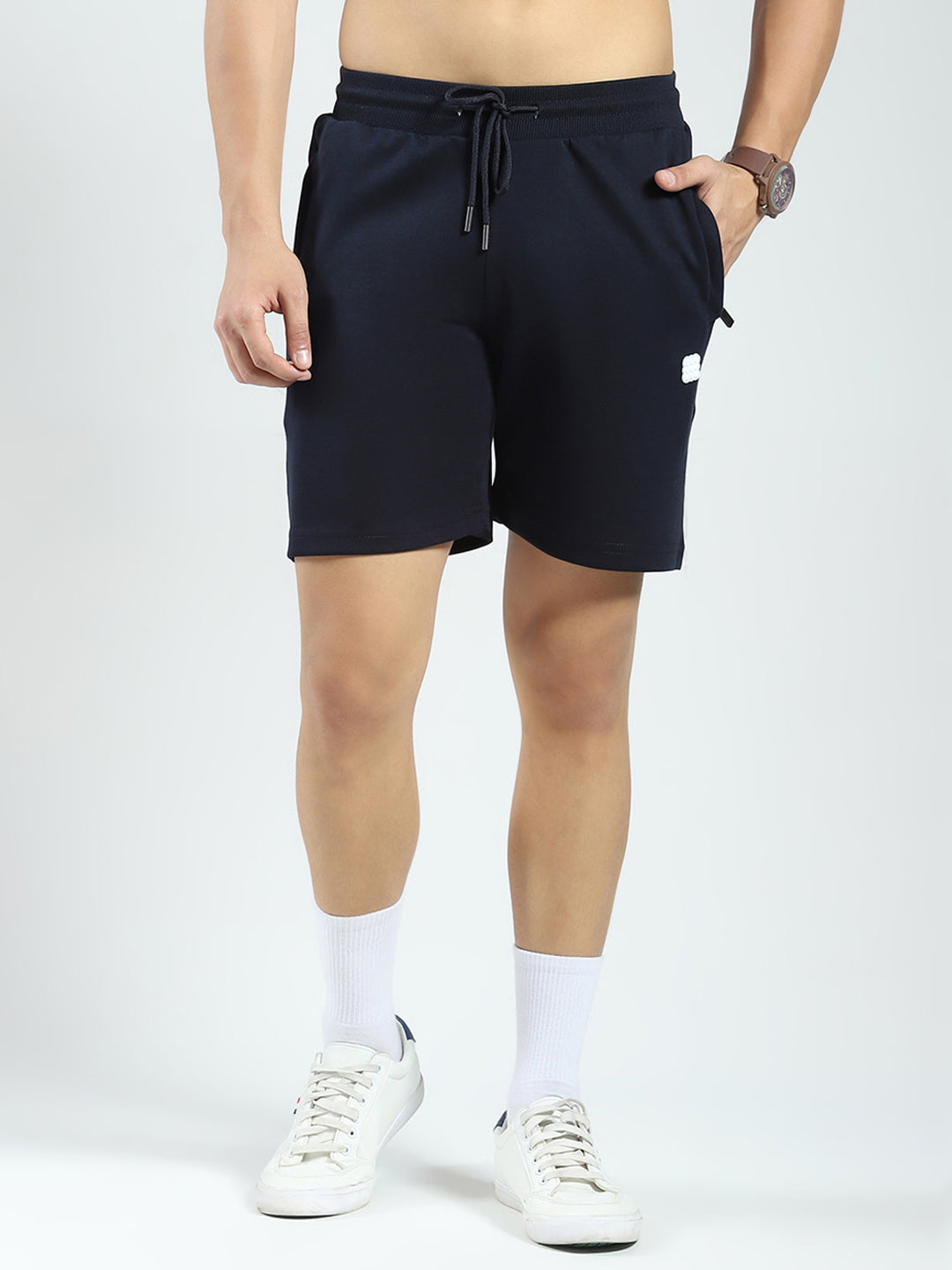 Rock.it Men Navy Blue Solid Regular Fit Shorts