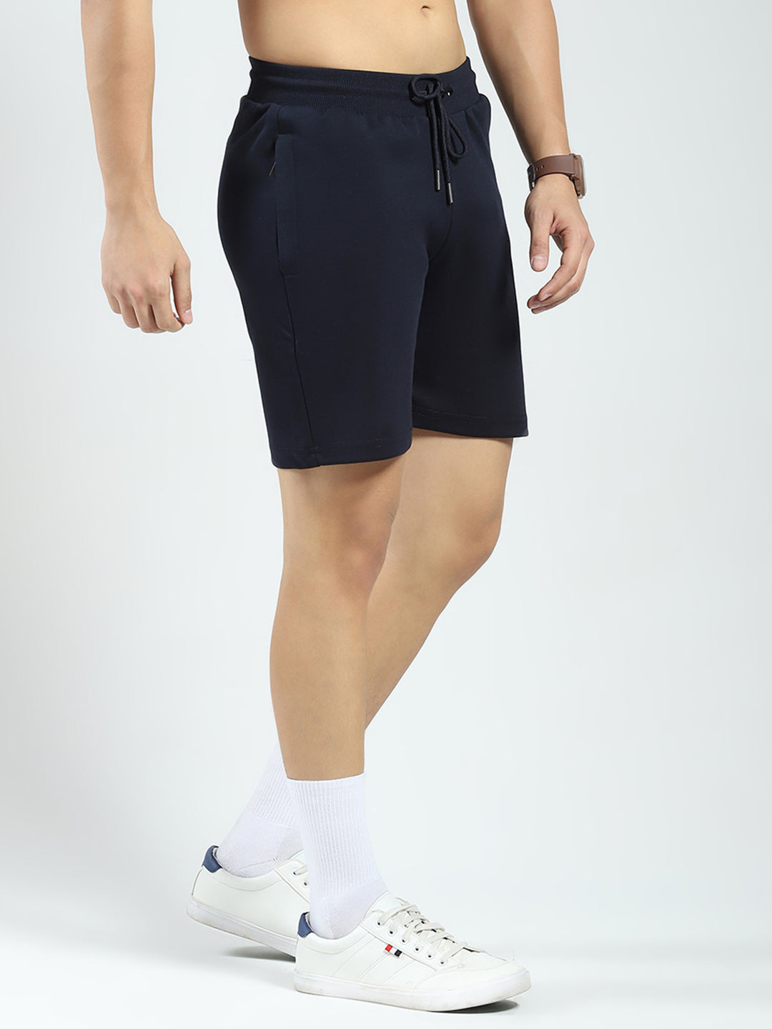 Rock.it Men Navy Blue Solid Regular Fit Shorts