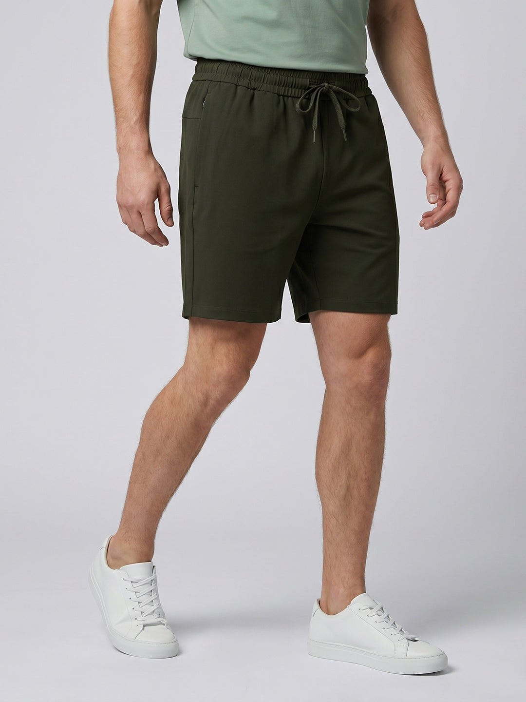 Rock.it Men Olive Solid Smart Fit Shorts