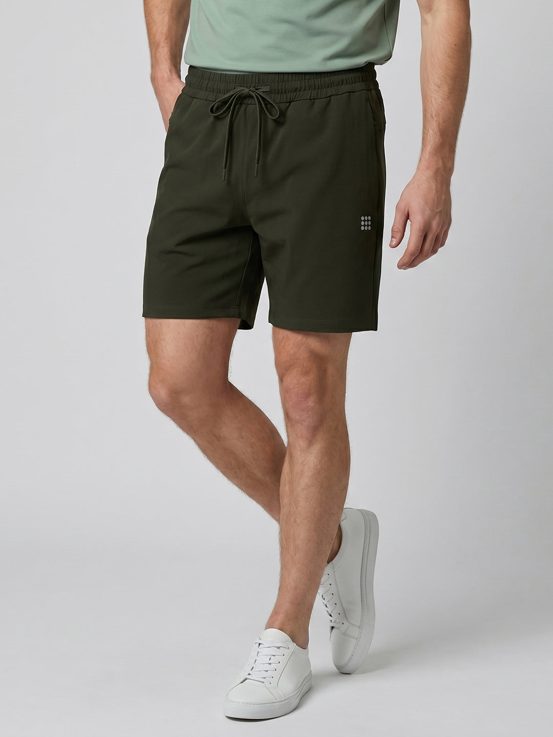 Rock.it Men Olive Solid Smart Fit Shorts