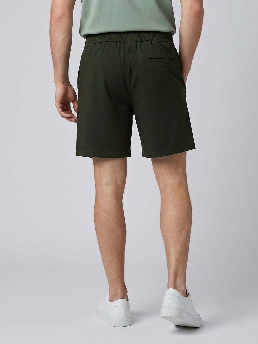 Rock.it Men Olive Solid Smart Fit Shorts