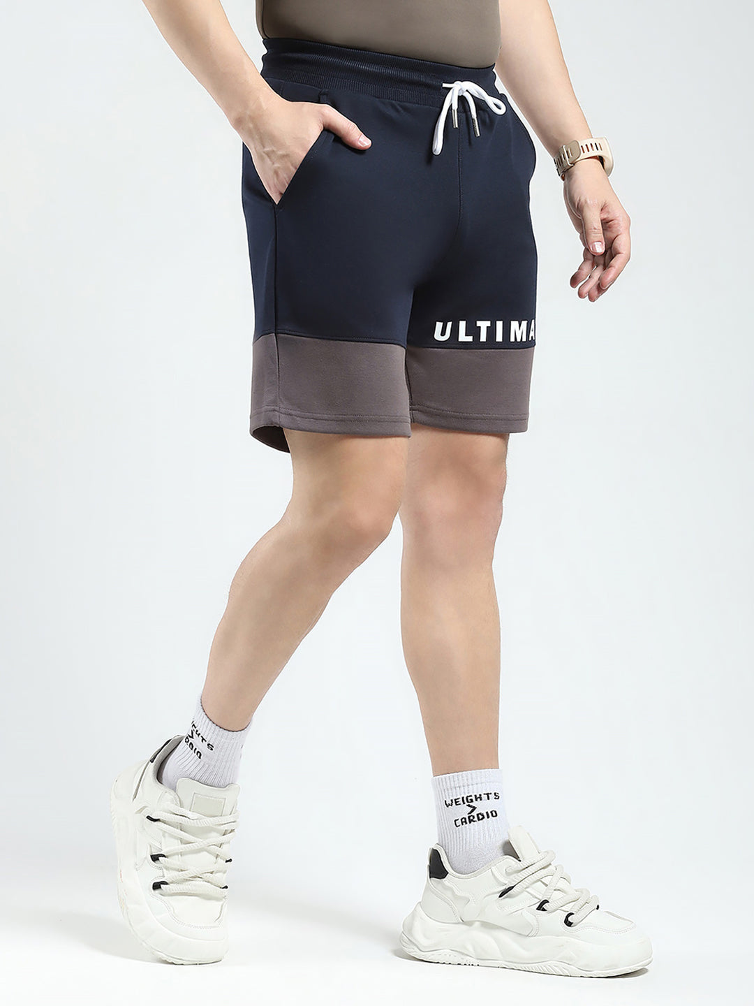 Rock.it Men Navy Blue Printed Regular Fit Shorts