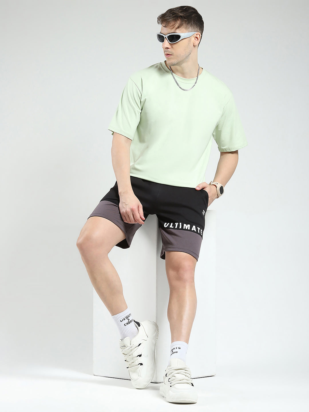 Rock.it Men Black Printed Regular Fit Shorts