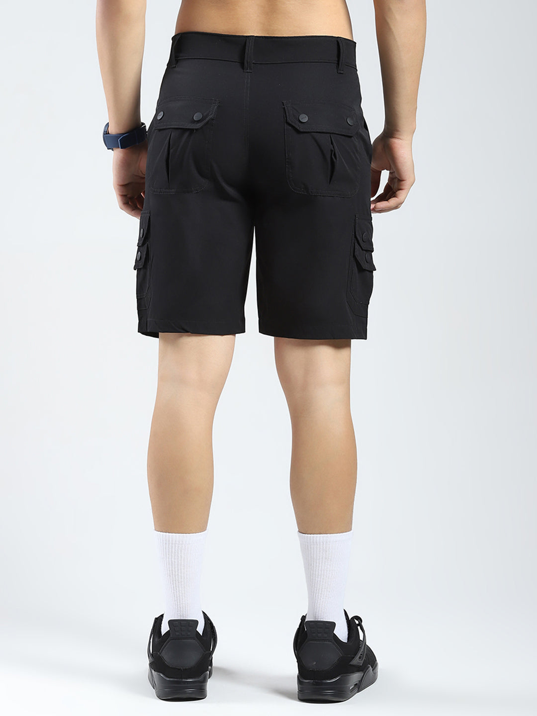 Rock.it Men Black Solid Regular Fit Shorts