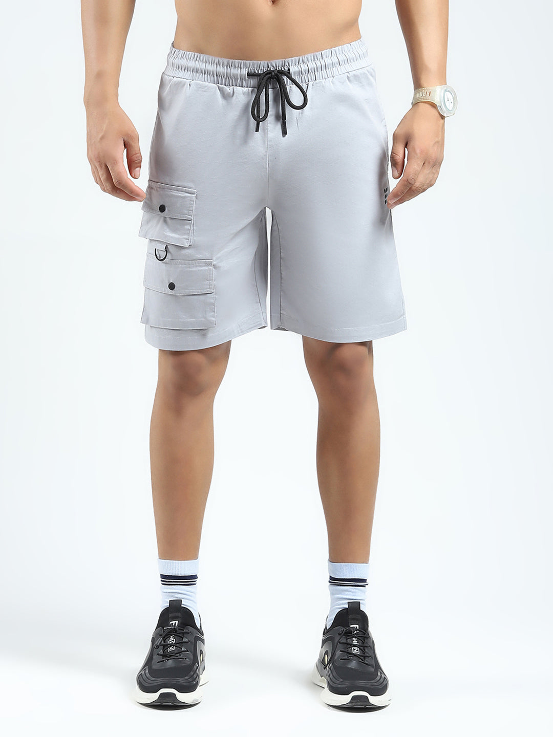 Rock.it Men Grey Solid Regular Fit Shorts