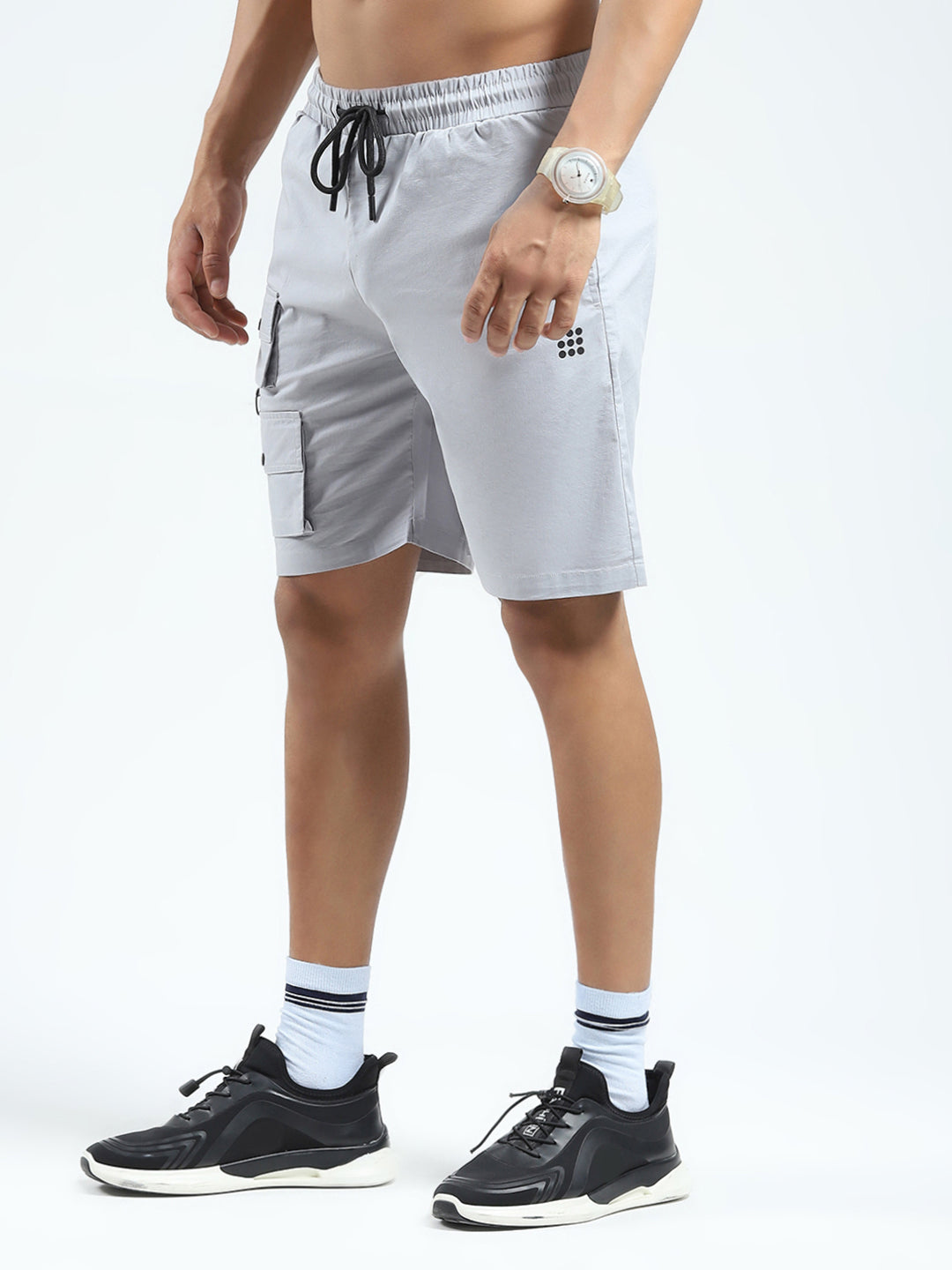 Rock.it Men Grey Solid Regular Fit Shorts