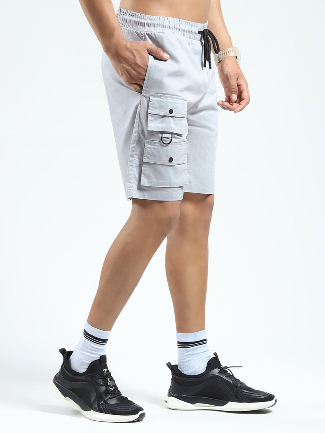 Rock.it Men Grey Solid Regular Fit Shorts