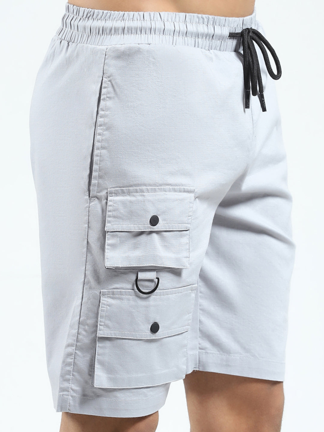 Rock.it Men Grey Solid Regular Fit Shorts