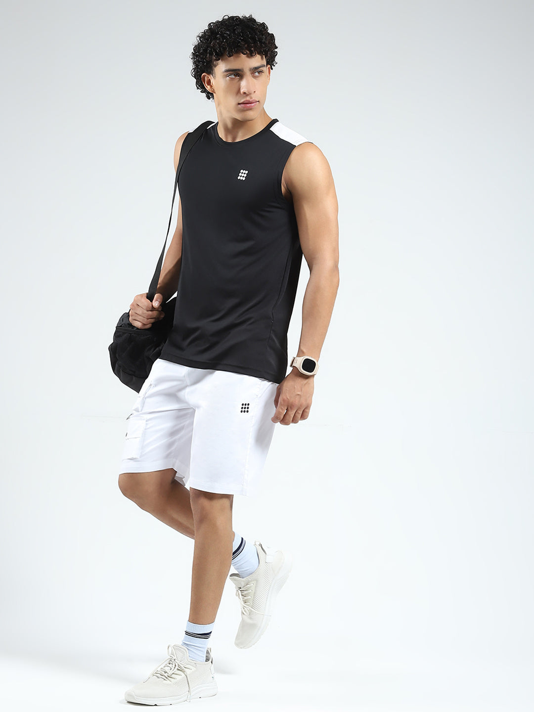 Rock.it Men White Solid Regular Fit Shorts