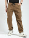Rock.it Men Brown Solid Straight Fit Cargo
