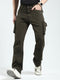 Rock.it Men Olive Solid Straight Fit Cargo