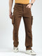 Rock.it Men Brown Solid Straight Fit Cargo
