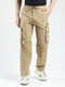 Rock.it Men Khaki Solid Regular Fit Cargo