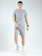 Rock.it Men Grey Printed Round Neck Half Sleeve Shorts Set