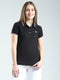 Rock.it Women Black Solid Collar Half Sleeve T-Shirt