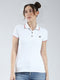 Rock.it Women White Solid Collar Half Sleeve T-Shirt