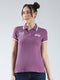 Rock.it Women Purple Printed Collar Half Sleeve T-Shirt
