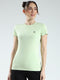 Rock.it Women Green Solid Round Neck Half Sleeve Top
