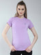 Rock.it Women Purple Solid Round Neck Half Sleeve Top