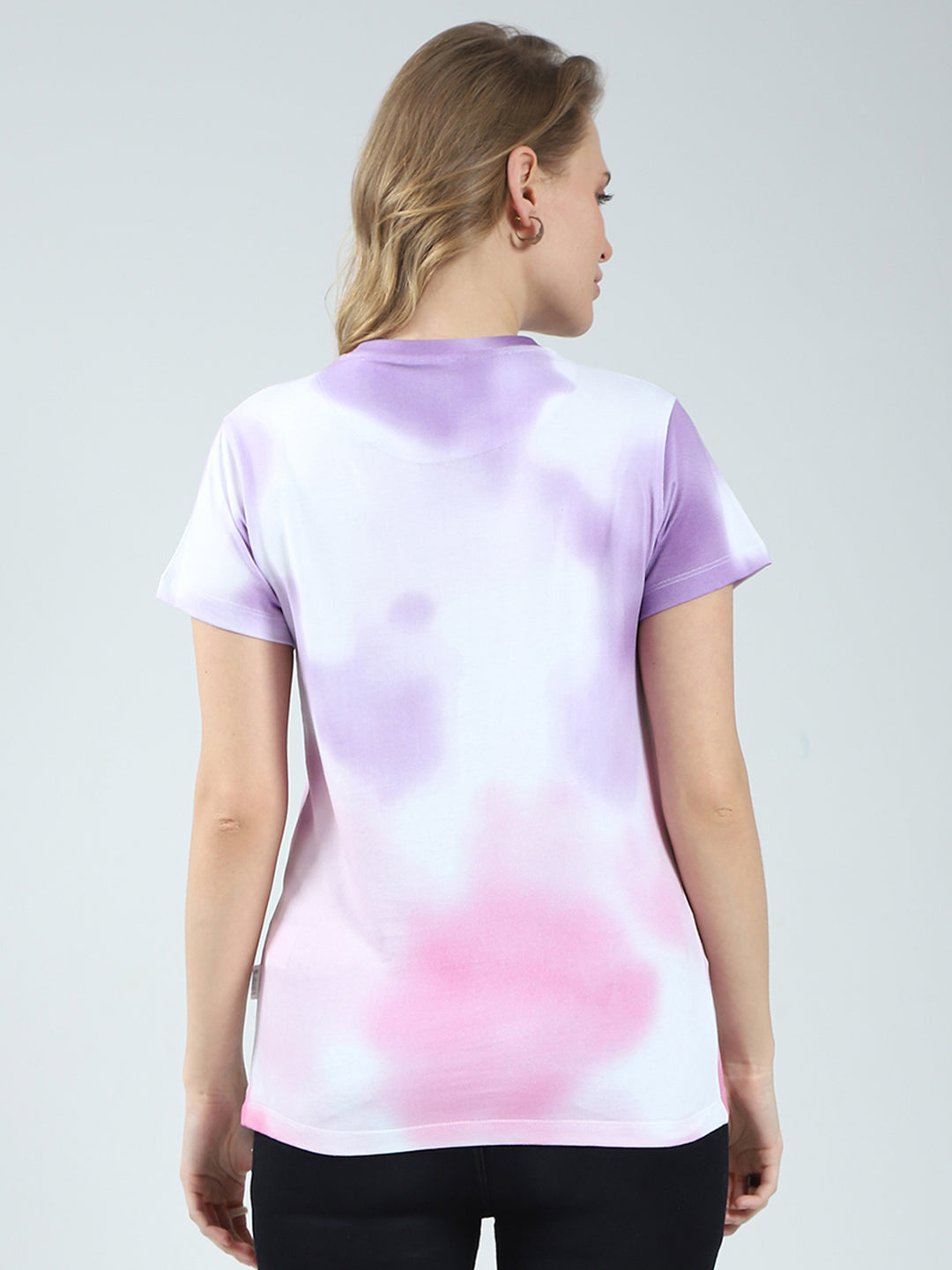 Rock.it Women Purple Printed Round Neck Half Sleeve Top