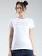 Rock.it Women White Solid Round Neck Half Sleeve Top