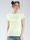 Rock.it Women Yellow Printed Round Neck Half Sleeve Top