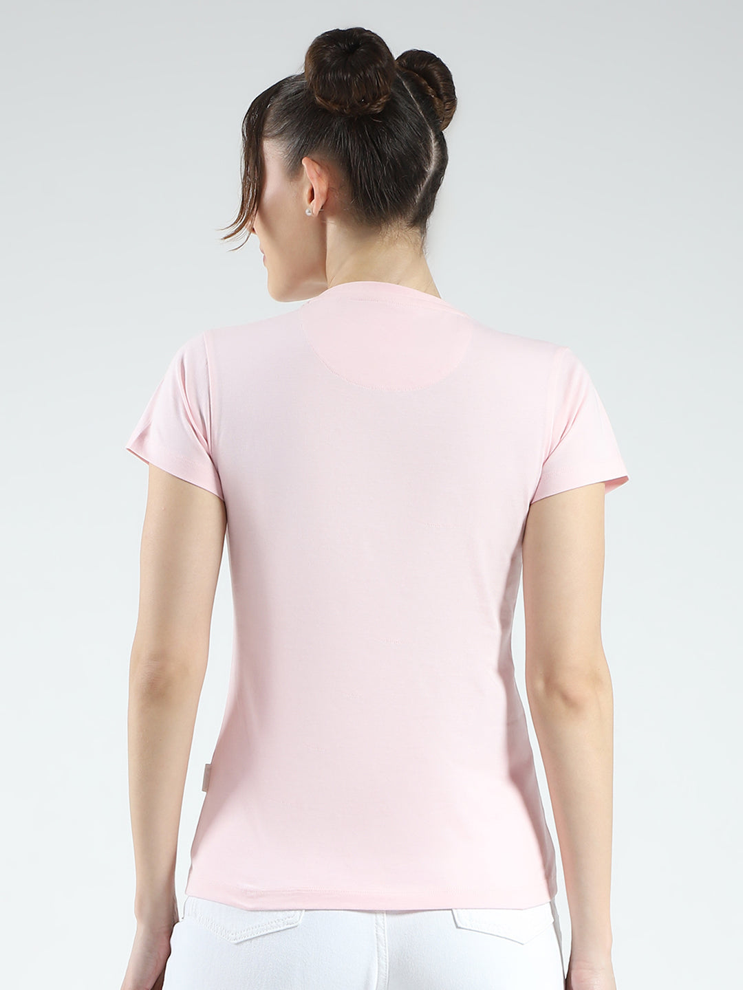 Rock.it Women Pink Printed Round Neck Half Sleeve Top