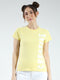 Rock.it Women Yellow Printed Round Neck Half Sleeve Top