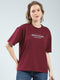 Rock.it Women Maroon Printed Round Neck Half Sleeve Top