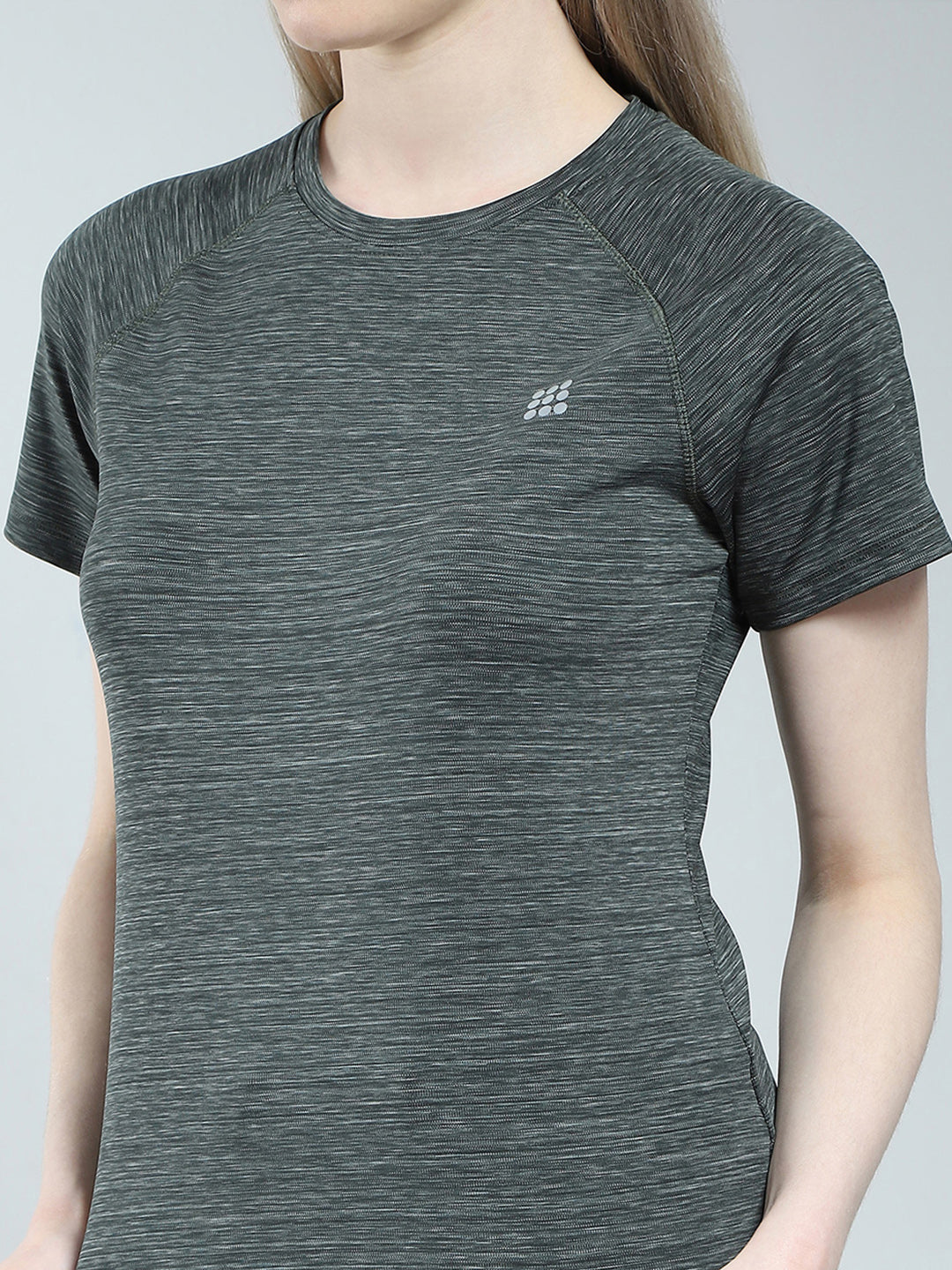 Rock.it Women Green Solid Round Neck Half Sleeve Top