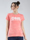 Rock.it Women Coral Printed Round Neck Half Sleeve Top