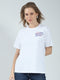 Rock.it Women White Printed Round Neck Half Sleeve Top