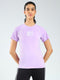 Rock.it Women Purple Printed Round Neck Half Sleeve Top