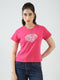 Rock.it Women Pink Printed Round Neck Half Sleeve Top