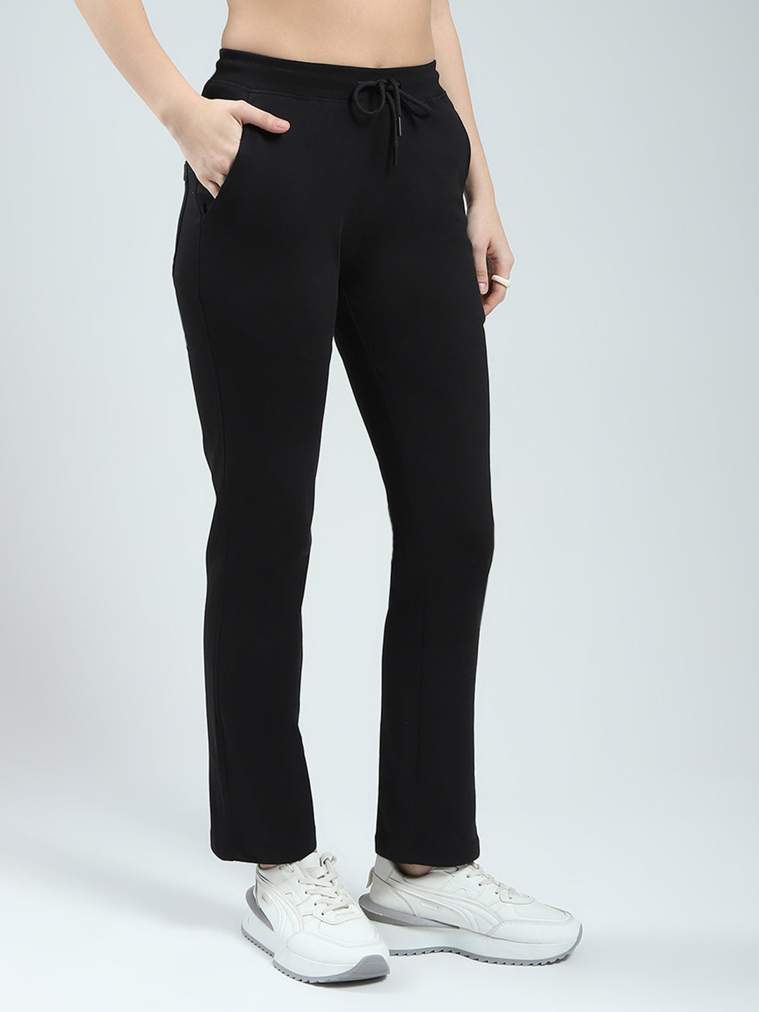 Rock.it Women Black Solid Regular Fit Lower