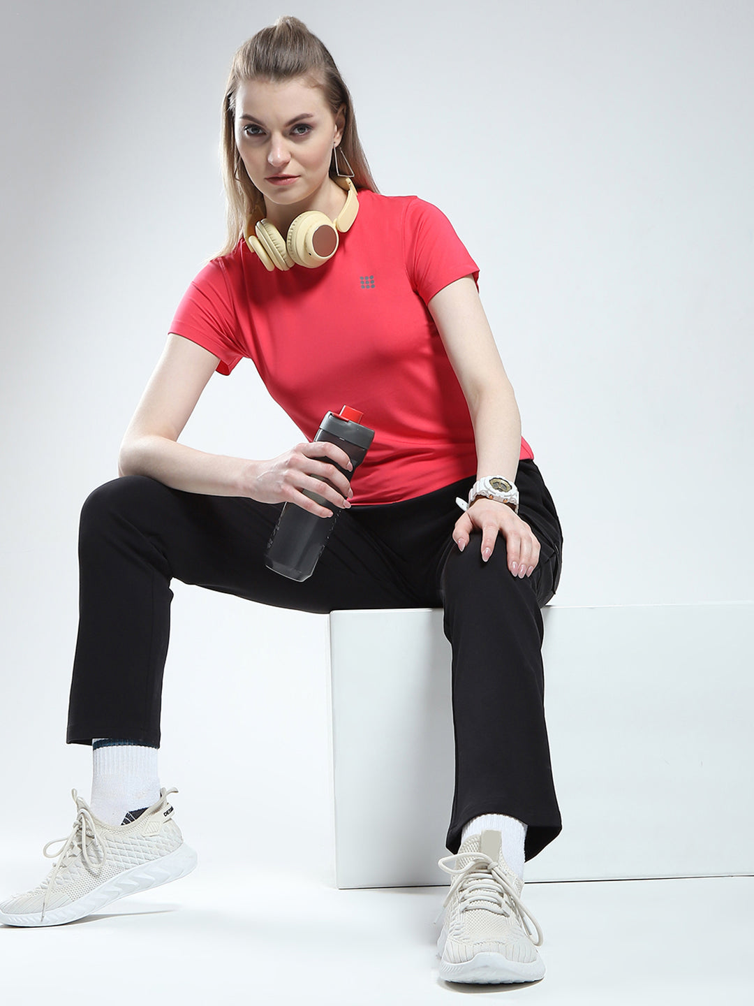 Rock.it Women Black Solid Regular Fit Lower