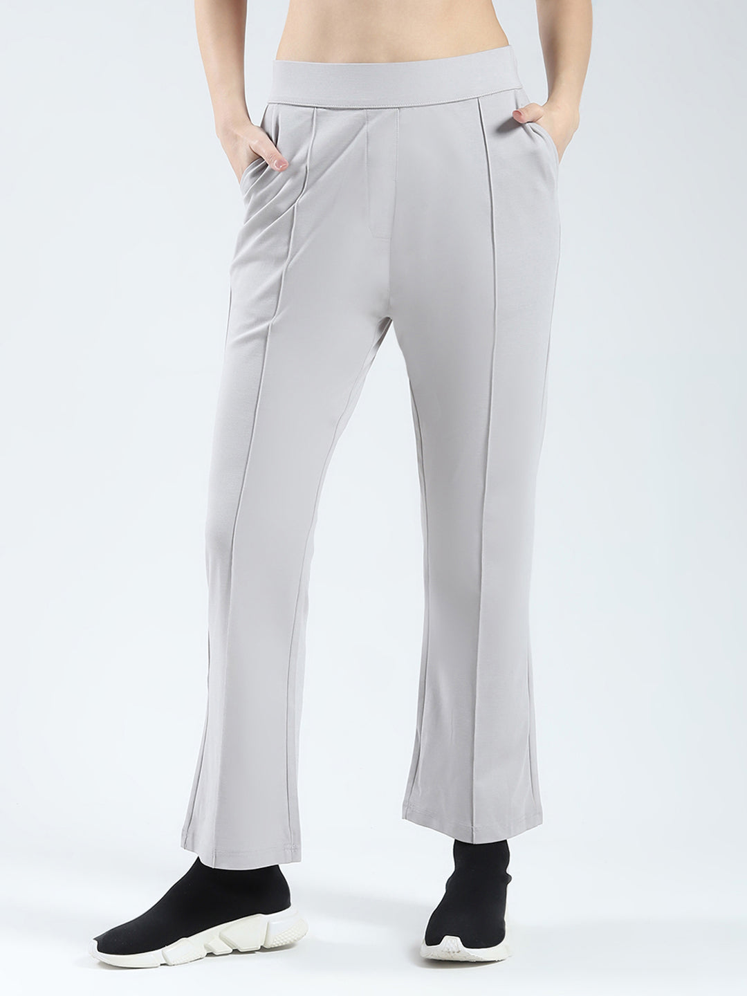 Rock.it Women Grey Solid Regular Fit Pant