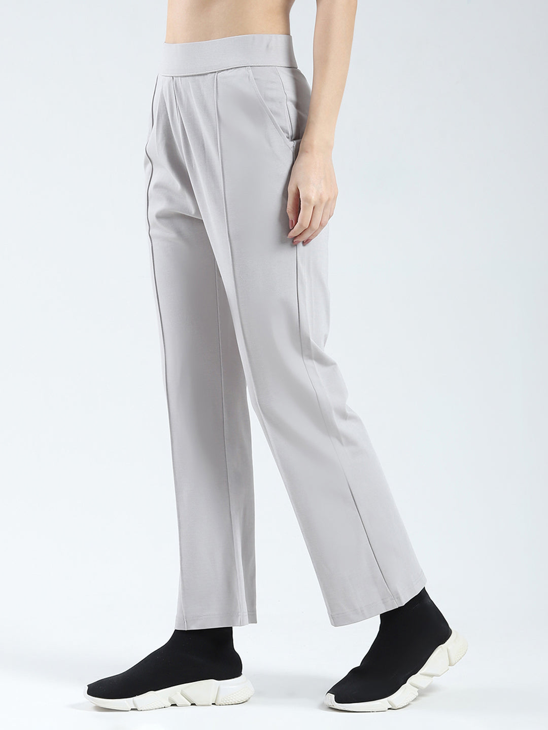 Rock.it Women Grey Solid Regular Fit Pant