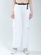Rock.it Women White Self Design Regular Fit Lower