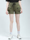 Rock.it Women Green Solid Regular Fit Shorts