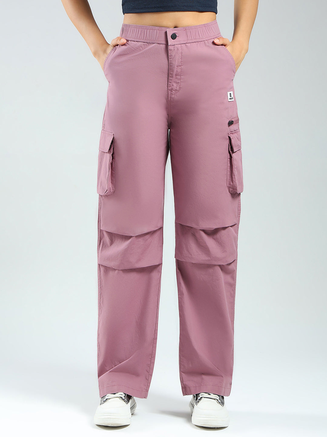 Rock.it Women Pink Solid Straight Fit Cargo