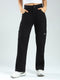 Rock.it Women Black Solid Straight Fit Cargo