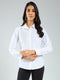 Rock.it Women White Solid Collar Full Sleeve Shirt