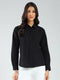 Rock.it Women Black Solid Collar Full Sleeve Shirt