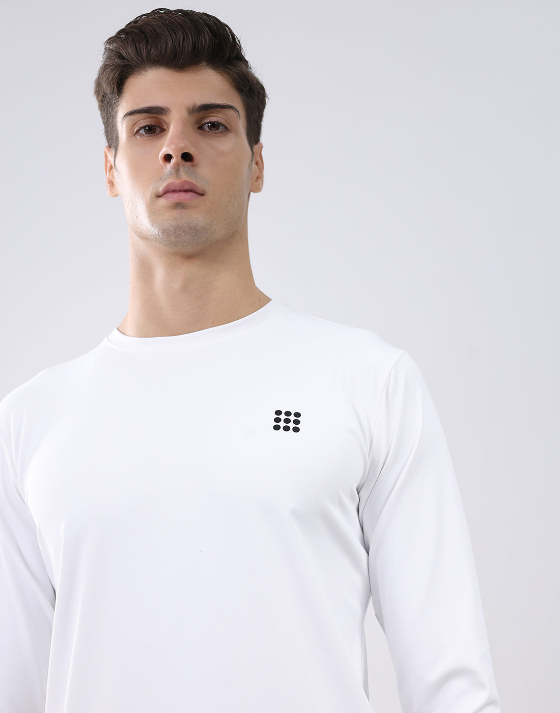 Rock.it Men White Solid Round Neck Full Sleeve T-Shirt