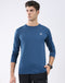 Rock.it Men Blue Solid Round Neck Full Sleeve T-Shirt