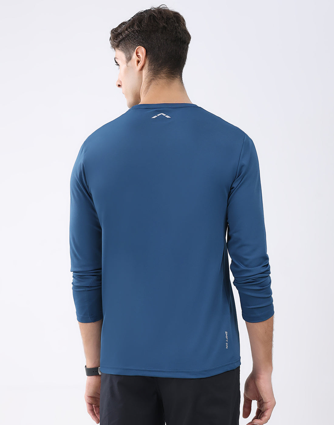 Rock.it Men Blue Solid Round Neck Full Sleeve T-Shirt