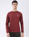 Rock.it Men Maroon Solid Round Neck Full Sleeve T-Shirt