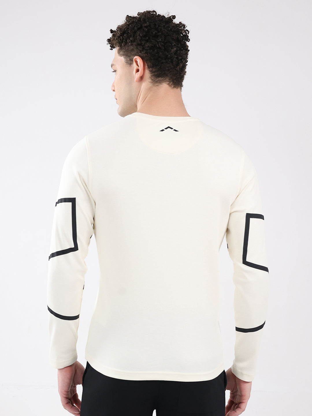 Rock.it Men Off White Solid Round Neck Full Sleeve Winter T-Shirt