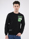 Rock.it Men Black Printed Round Neck Full Sleeve Sweatshirt